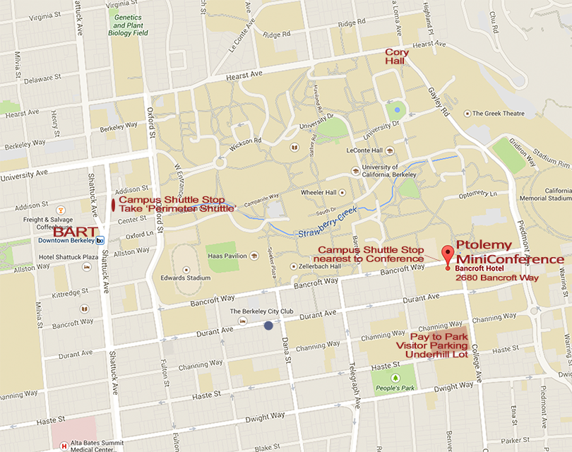 Map of Venue, BART and Shuttle stops