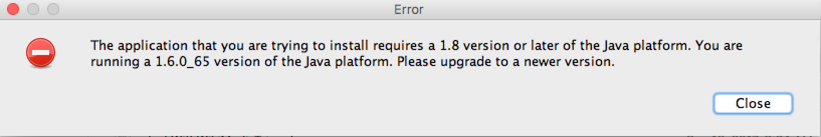 Java upgrade needed